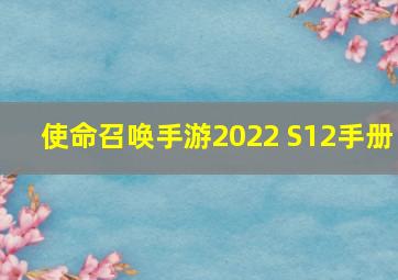 使命召唤手游2022 S12手册